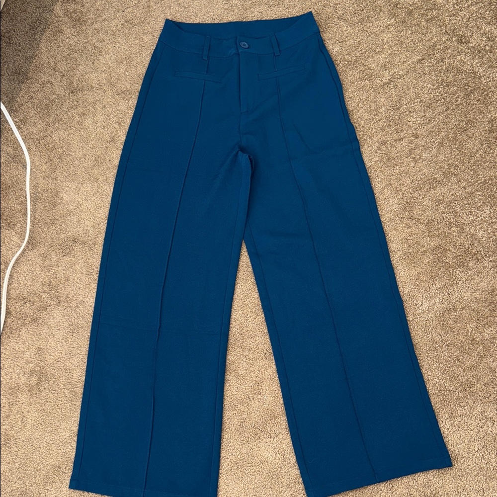 Cider Blue Wide-Leg Trousers
